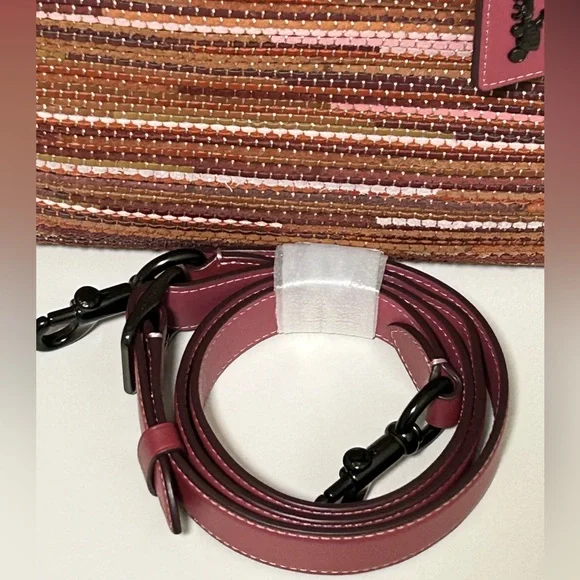COACH Rogue 25 Upwoven Leather and Smooth Glovetanned Leather in Rouge/Multi - Picture 10 of 17